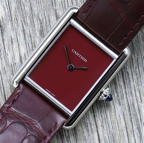 must de cartier tank burgundy|cartier tank must large model.